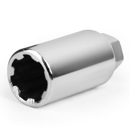 M12 x 1.25 Spline Style Extended Lug Nuts with Locks - Aluminum