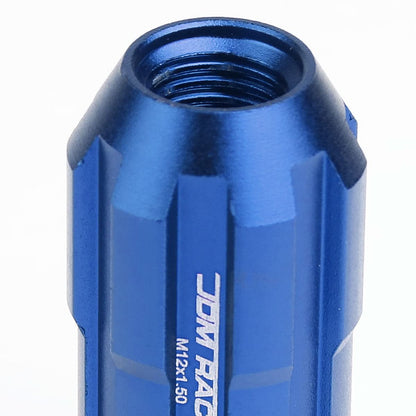 M12 x 1.5 Spline Lug Nuts Set with Locks - Blue Aluminum