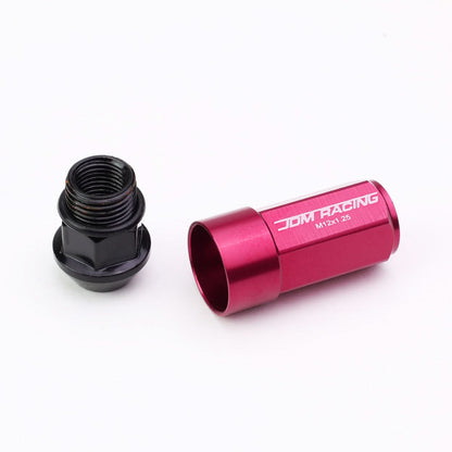 Universal M12x1.25 Extended Aluminum Lug Nuts 20pc Set Pink