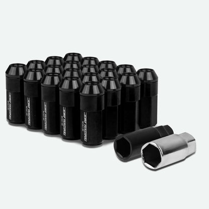 M12 x 1.5 Extended Aluminum Lug Nuts - 20pc Set Black