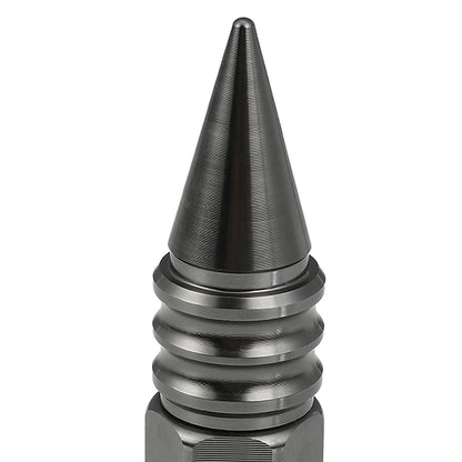 M12 x 1.5 Aluminum Lug Nuts 60mm Spike Style 20pc Set Gun Metal