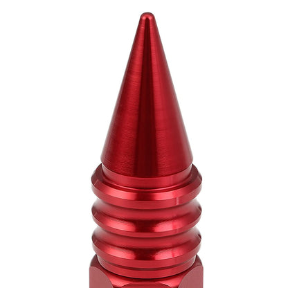 M12 x 1.5 Aluminum Lug Nuts 400 Style w/ Removable Spike 20pc Red