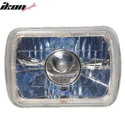 7x6in Blue Halo H4 Bulb Sealed Beam Square Headlight Headlamp