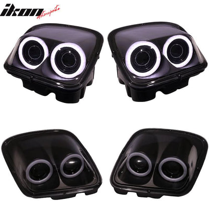 1997-2004 Chevy Corvette C5 Headlights Projector Dual LED Halo Rims