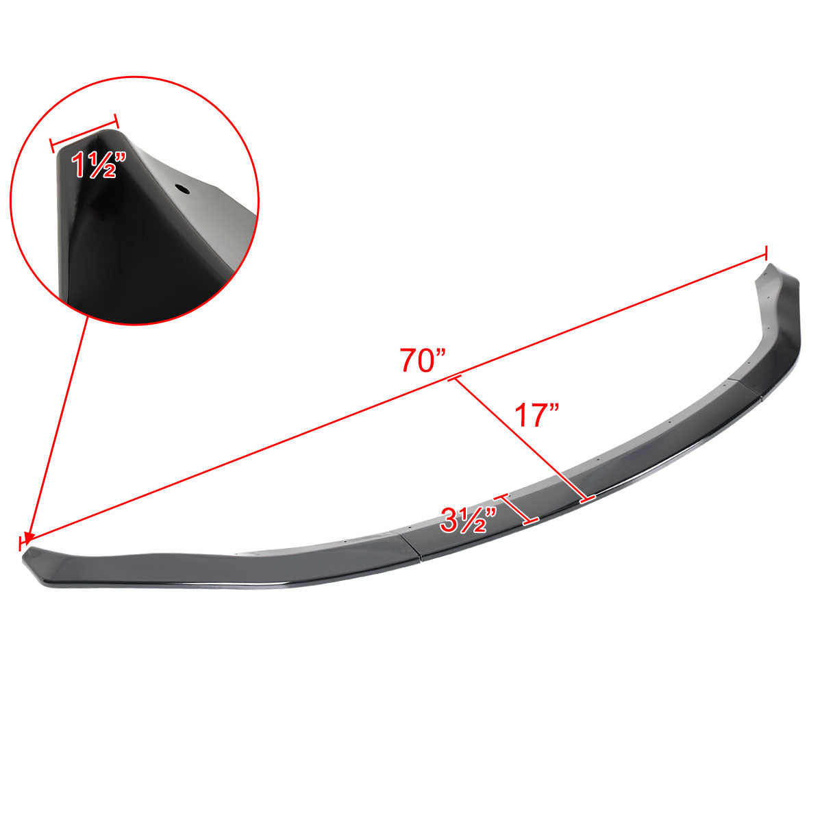 2003-2005 Nissan 350Z Glossy Black 3PC Front Bumper Lip Kit