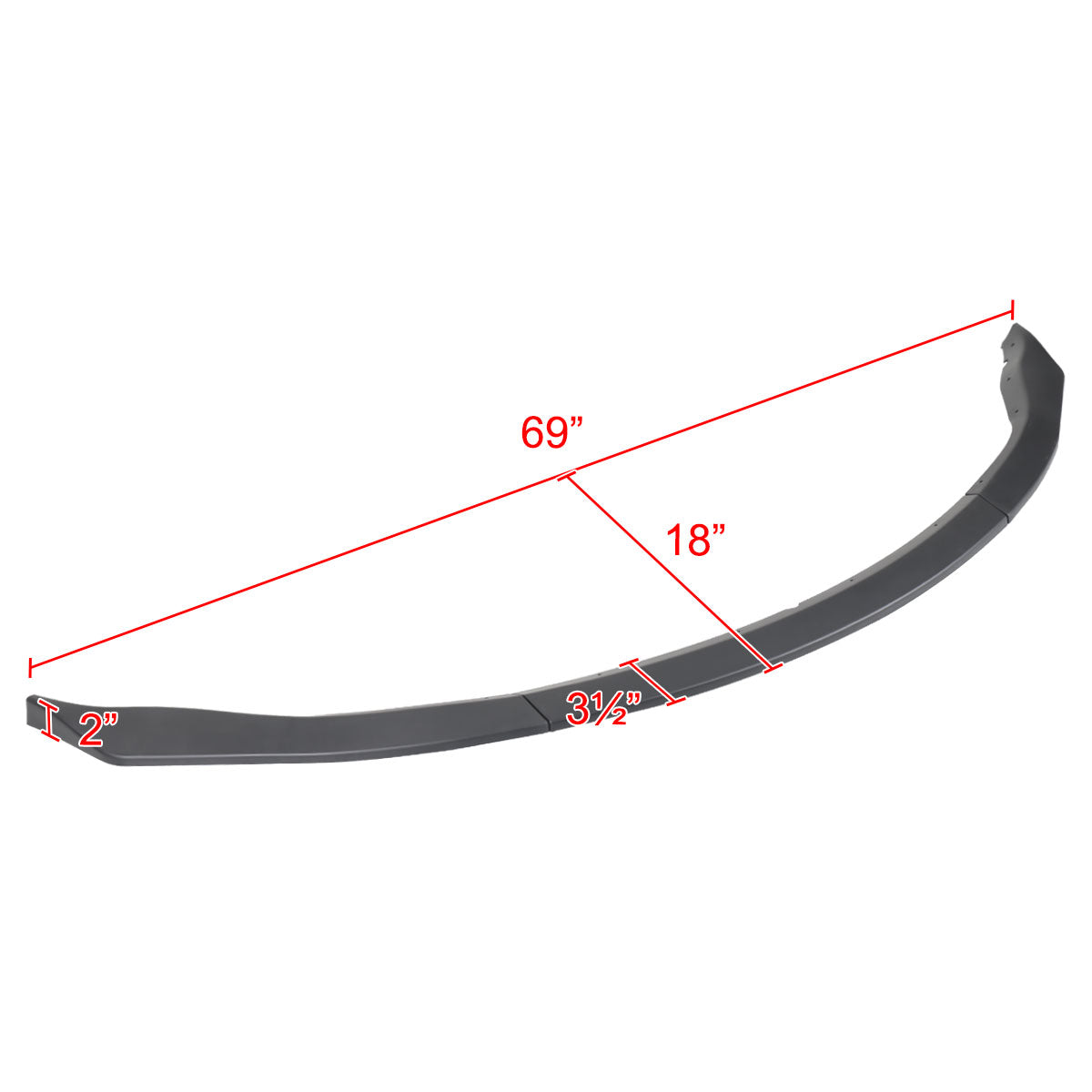 2003-2005 Nissan 350Z Glossy Black/Red Trim 3PC Front Bumper Lip Kit