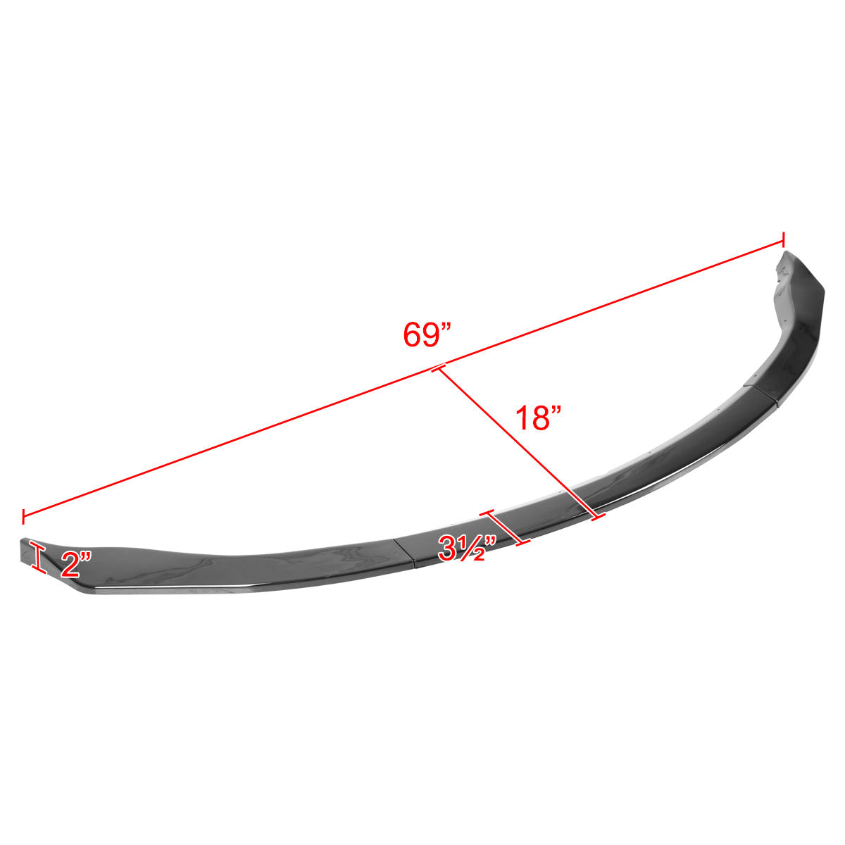 2006-2008 Nissan 350Z Glossy Black 3PC Front Bumper Lip Splitter Kit
