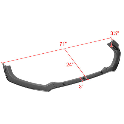 2019-2020 Nissan Altima Sedan Glossy Black Polypropylene 3PC Bumper Lip