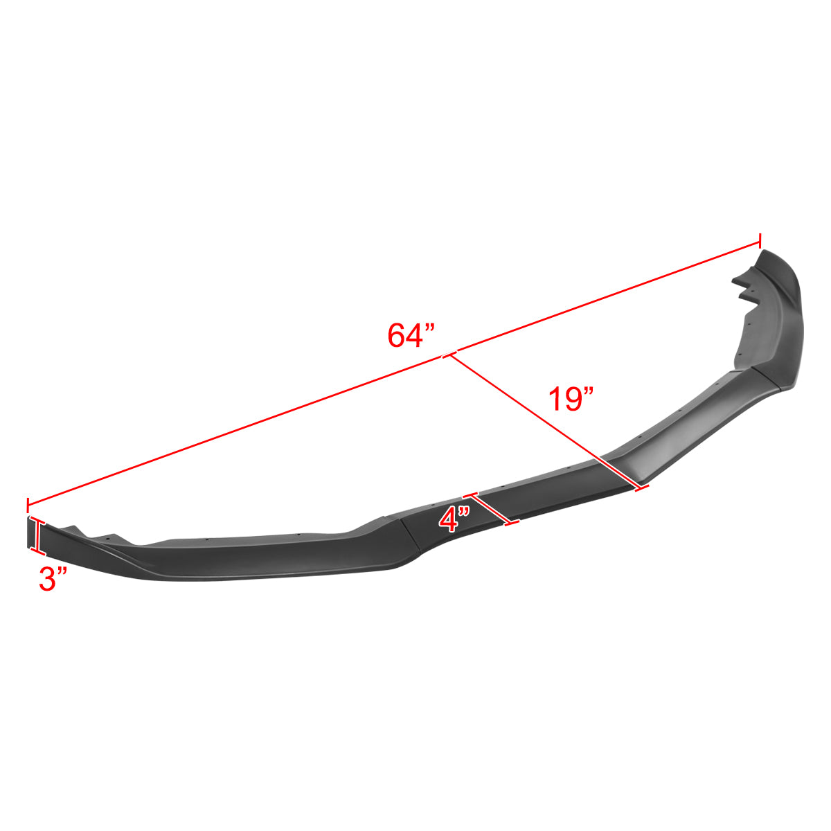 2015-2018 Cadillac ATS Matte Black Polypropylene 3PC Front Bumper Lip Set
