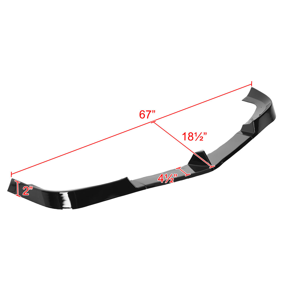 2012-2014 Mercedes Benz W204 C Class Glossy Black 3PC Front Bumper Lip Splitter Kit
