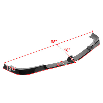 2012-2014 Mercedes Benz W204  C ClassGlossy Black/Red Trim 3PC Front Bumper Lip Splitter Kit