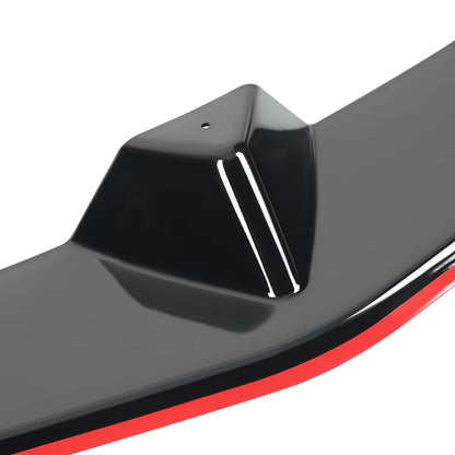 2012-2014 Mercedes Benz W204  C ClassGlossy Black/Red Trim 3PC Front Bumper Lip Splitter Kit