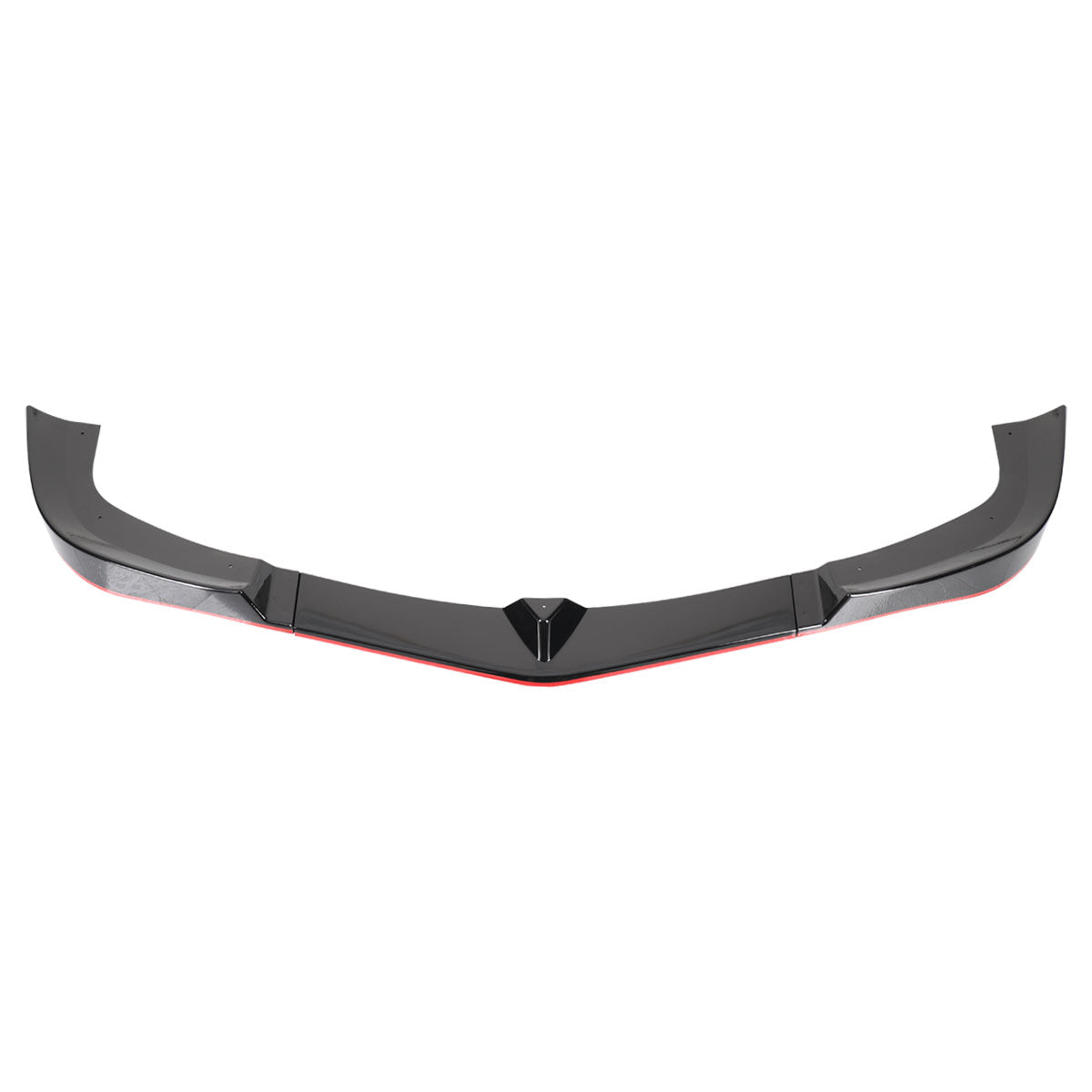 2012-2014 Mercedes Benz W204  C ClassGlossy Black/Red Trim 3PC Front Bumper Lip Splitter Kit