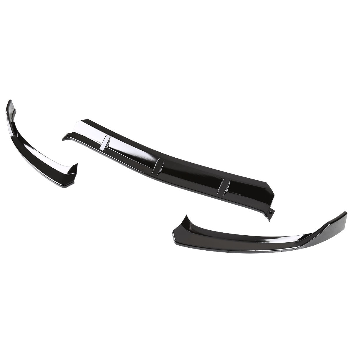 2015-2018 Mercedes Benz W205 C Class Glossy Black Polypropylene 3PC Bumper Lip