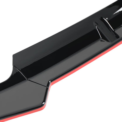 2019-2021 Mercedes Benz W205 C Class Glossy Black/Red Trim 3PC Front Bumper Lip Splitter Kit