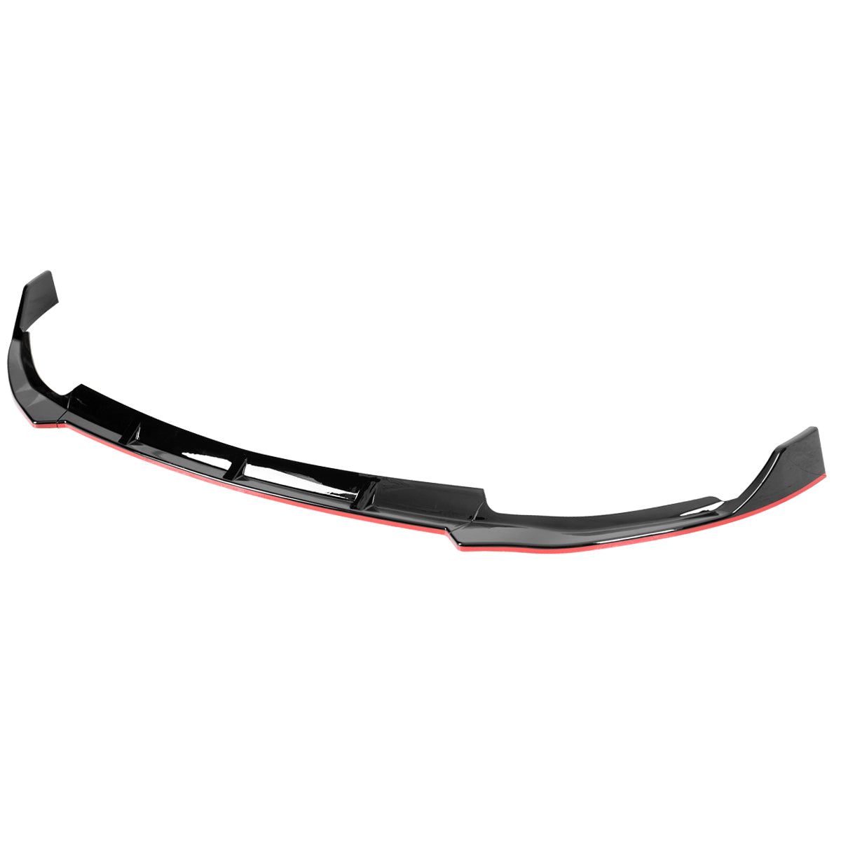 2019-2021 Mercedes Benz W205 C Class Glossy Black/Red Trim 3PC Front Bumper Lip Splitter Kit