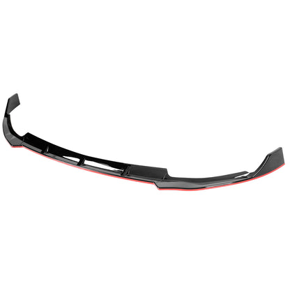 2019-2021 Mercedes Benz W205 C Class Glossy Black/Red Trim 3PC Front Bumper Lip Splitter Kit