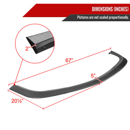 2015-2021 Dodge Challenger SXT Matte Black 3PC Front Bumper Lip Splitter Kit