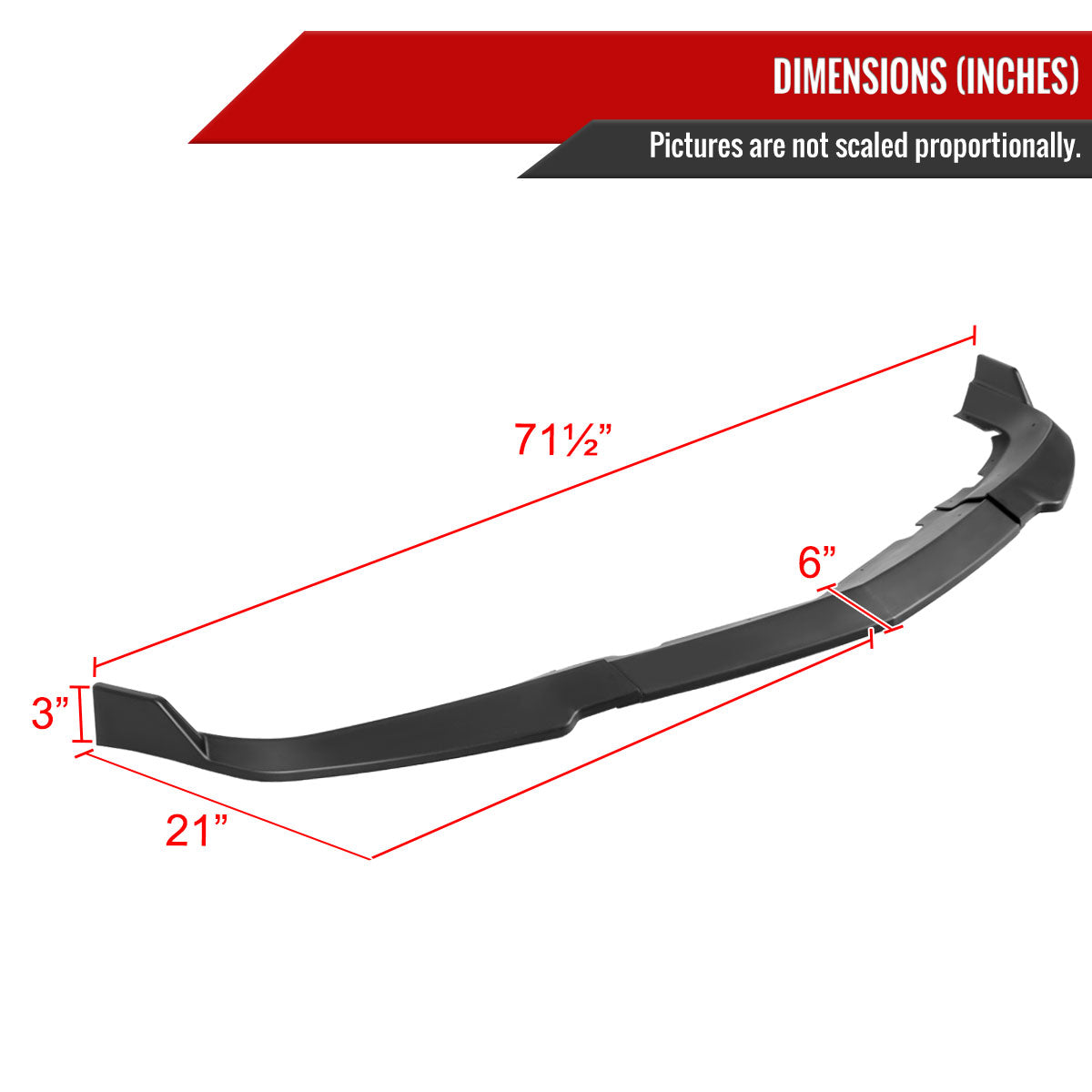 2011-2014 Dodge Charger Matte Black 3PC Front Bumper Lip Splitter Kit