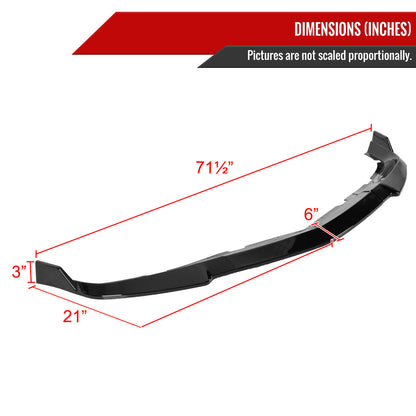 2011-2014 Dodge Charger Glossy Black 3PC Front Bumper Lip Splitter Kit