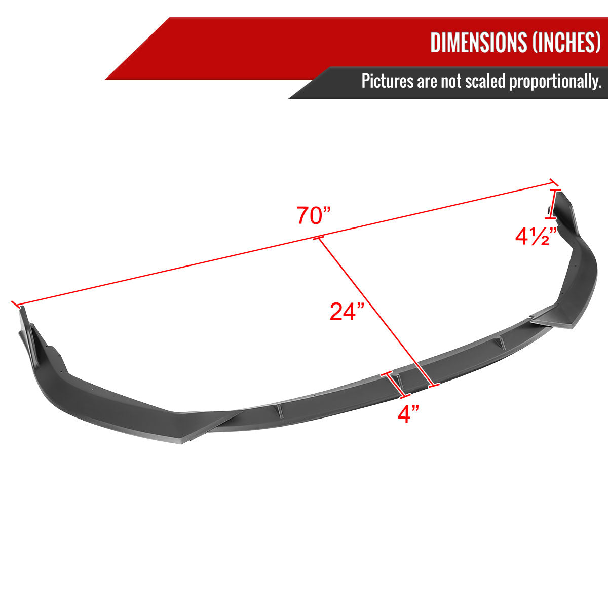 2019-2020 Toyota Corolla Sedan Matte Black Polypropylene 3PC Bumper Lip
