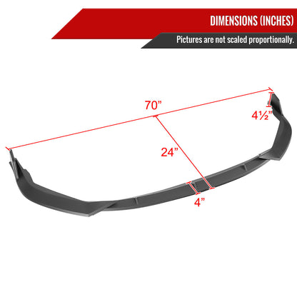 2019-2020 Toyota Corolla Sedan Matte Black Polypropylene 3PC Bumper Lip