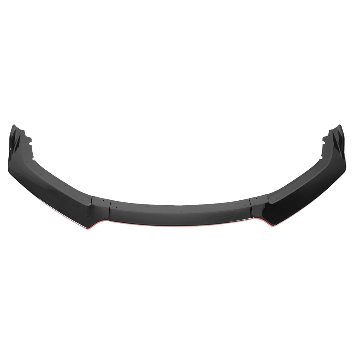 2016-2018 Honda Civic Sedan Glossy Black/Red Trim 3PC Front Bumper Lip Splitter Kit
