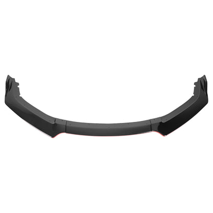 2016-2018 Honda Civic Sedan Glossy Black/Red Trim 3PC Front Bumper Lip Splitter Kit