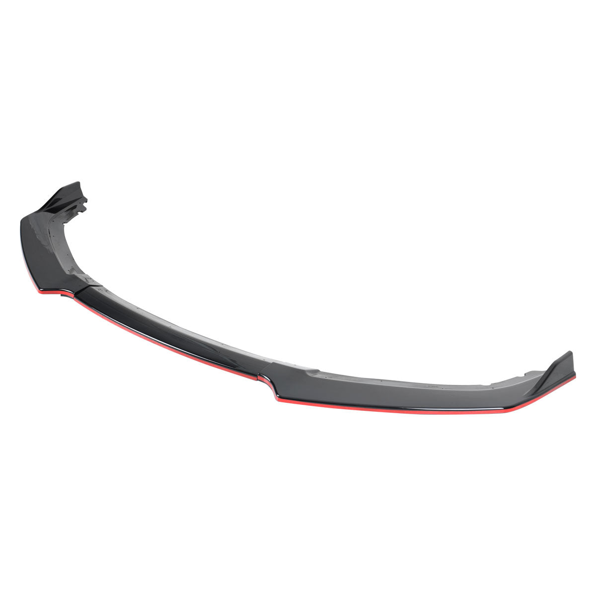2016-2018 Honda Civic Sedan Glossy Black/Red Trim 3PC Front Bumper Lip Splitter Kit