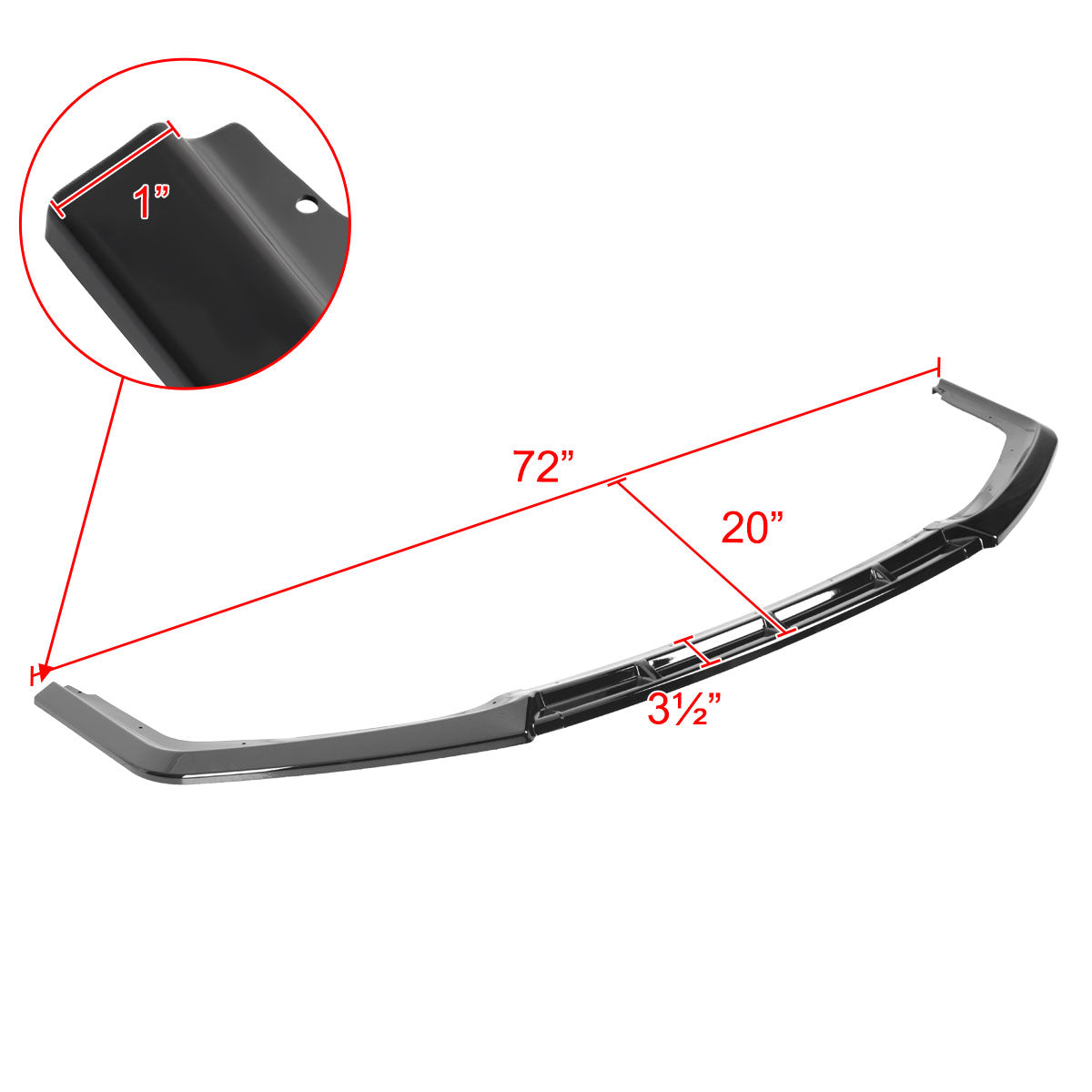 2017-2021 Honda Civic Si Glossy Black 3PC Front Bumper Lip Kit