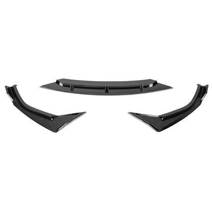 2019-2021 Honda Civic Sedan Glossy Black Polypropylene 3PC Front Bumper Lip Set