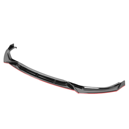 2019-2021 Honda Civic Sedan Glossy Black/Red Trim 3PC Front Bumper Lip Set