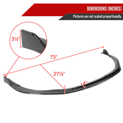 2013-2015 Lexus ES350 Glossy Black 3PC Front Bumper Lip Splitter Kit