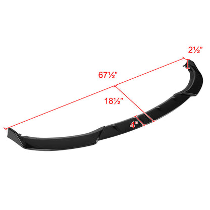 2016-2019 BMW 3 Series F30/F35 Glossy Black Polypropylene 3PC Bumper Lip