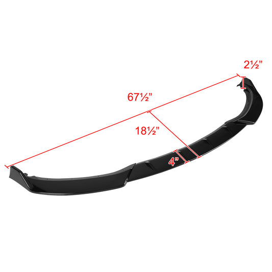 2016-2019 BMW 3 Series F30/F35 Glossy Black Polypropylene 3PC Bumper Lip
