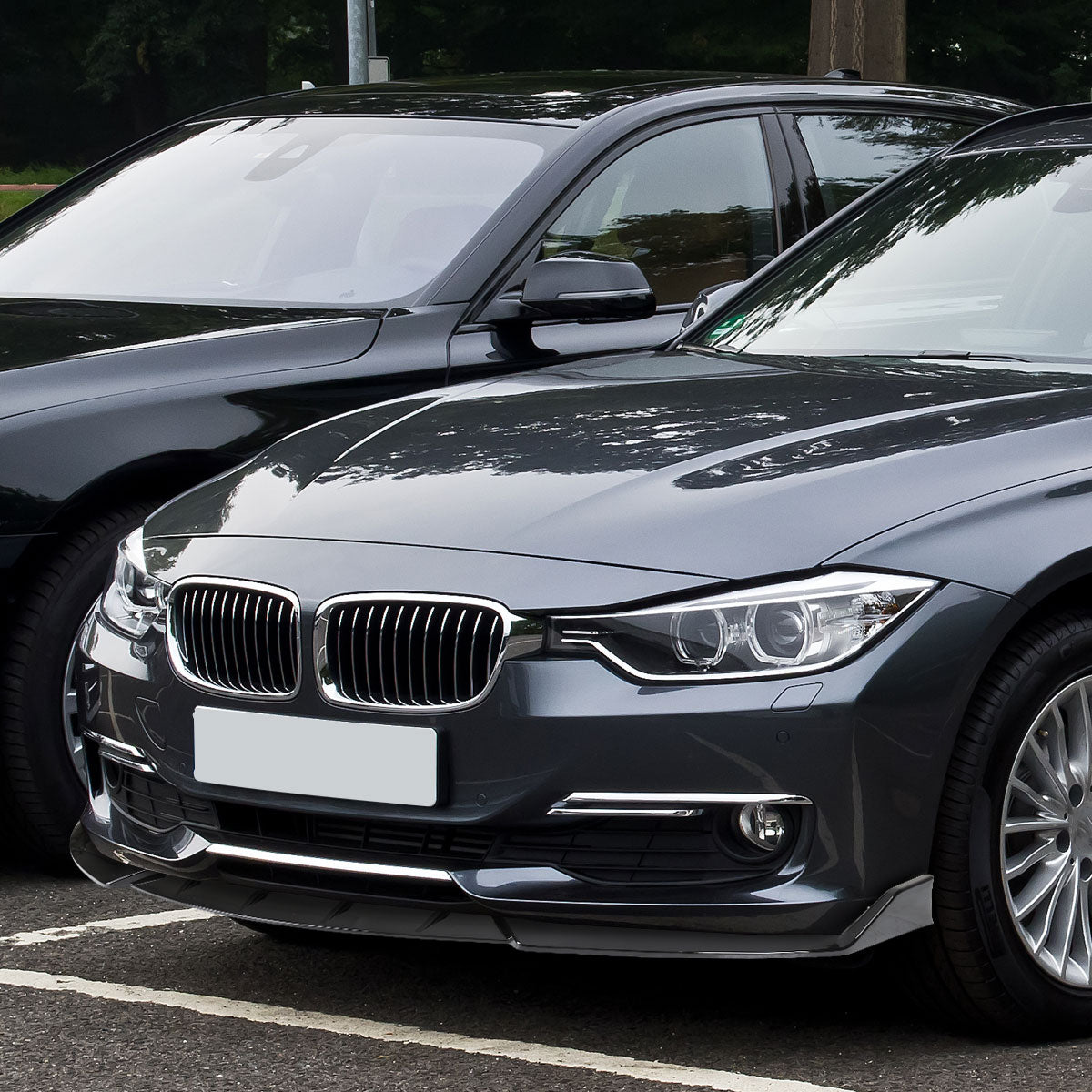 2016-2019 BMW 3 Series F30/F35 Glossy Black Polypropylene 3PC Bumper Lip