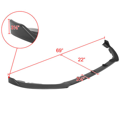 2019-2020 Ford Fusion Matte Black 3PC Front Bumper Lip Splitter Kit