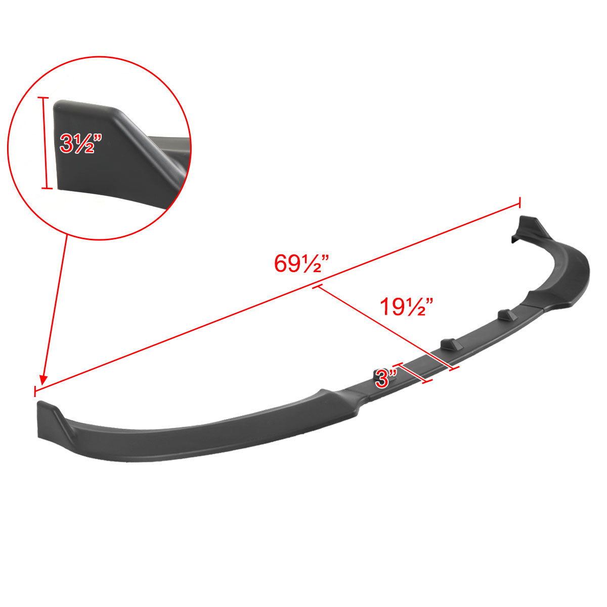 2019-2021 BMW 3-Series G20/G21 Matte Black 3PC Front Bumper Lip Splitter Kit
