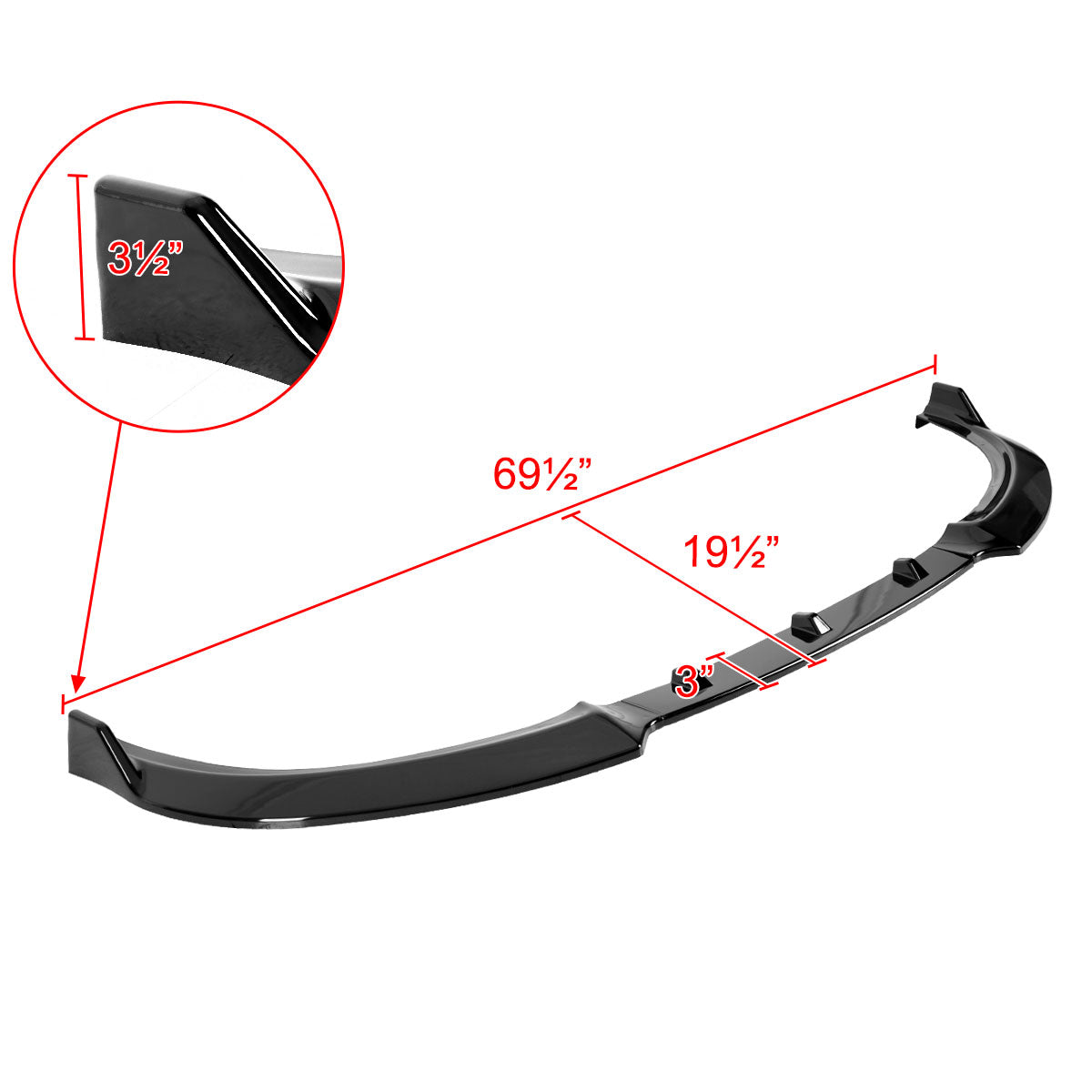 2019-2021 BMW 3-Series G20/G21 Glossy Black 3PC Front Bumper Lip Splitter Kit