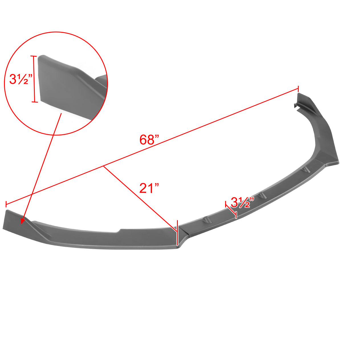 2010-2013 Volkswagen Golf/GTI Matte Black 3PC Front Bumper Lip Splitter Kit