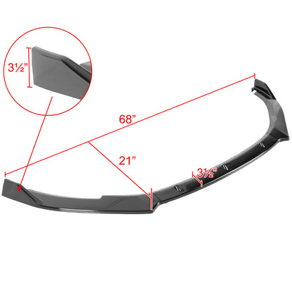 2010-2013 Volkswagen Golf/GTI Glossy Black 3PC Front Bumper Lip Splitter Kit
