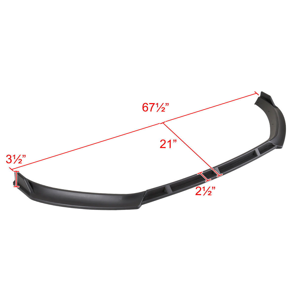 2014-2017 Volkswagen Golf Mk7 Matte Black Polypropylene 3PC Bumper Lip