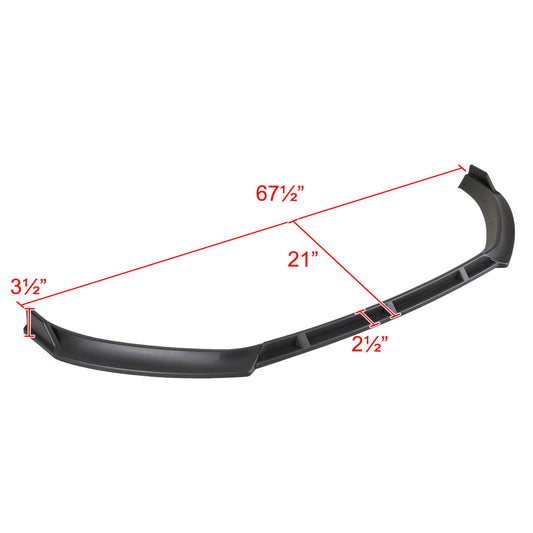2014-2017 Volkswagen Golf Mk7 Matte Black Polypropylene 3PC Bumper Lip