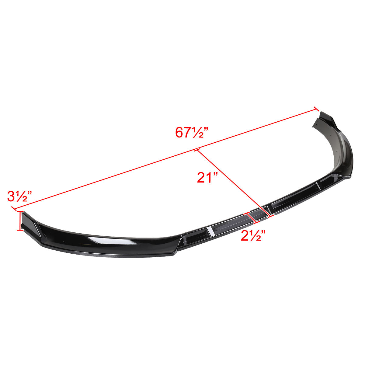 2014-2017 Volkswagen Golf Mk7 Glossy Black Polypropylene 3PC Bumper Lip
