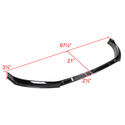 2014-2017 Volkswagen Golf Mk7 Glossy Black Polypropylene 3PC Bumper Lip