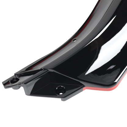2014-2017 Volkswagen Golf Glossy Black/Red Trim 3PC Front Bumper Lip Splitter Kit