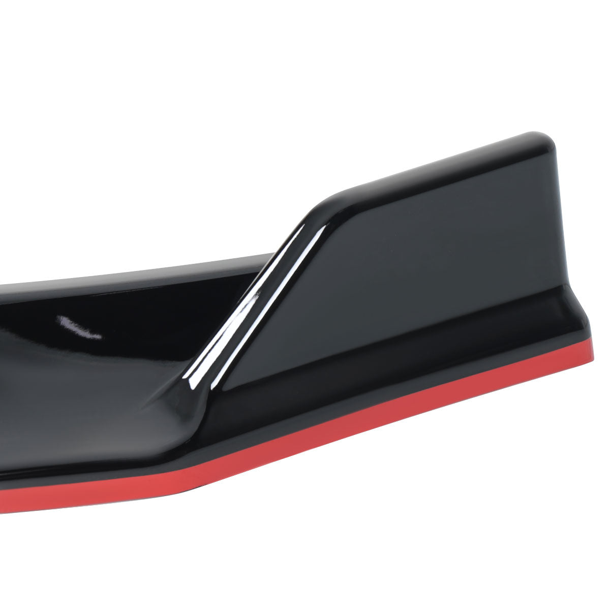 2014-2017 Volkswagen Golf Glossy Black/Red Trim 3PC Front Bumper Lip Splitter Kit