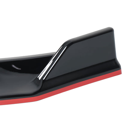 2014-2017 Volkswagen Golf Glossy Black/Red Trim 3PC Front Bumper Lip Splitter Kit