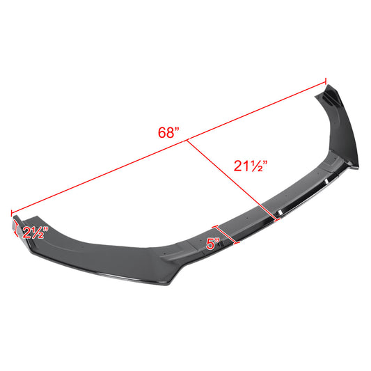 2014-2020 Volkswagen Golf GTI/R/R-Line Glossy Black Polypropylene 3PC Front Bumper Lip Set