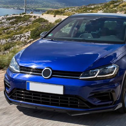 2014-2020 Volkswagen Golf GTI/R/R-Line Glossy Black Polypropylene 3PC Front Bumper Lip Set